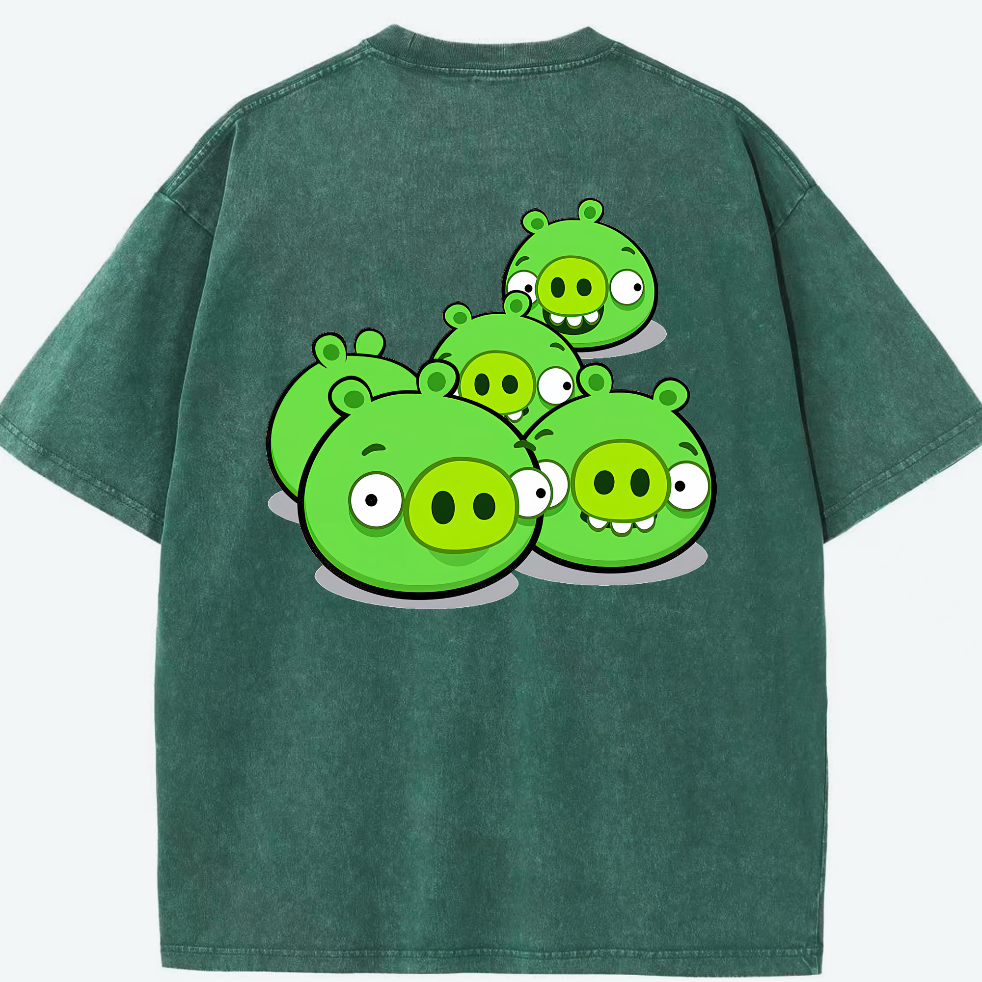 （画像用） Angry Birds アングリーバード 綿100% ヴィンテージ風 半袖Tシャツ（背面プリント）
